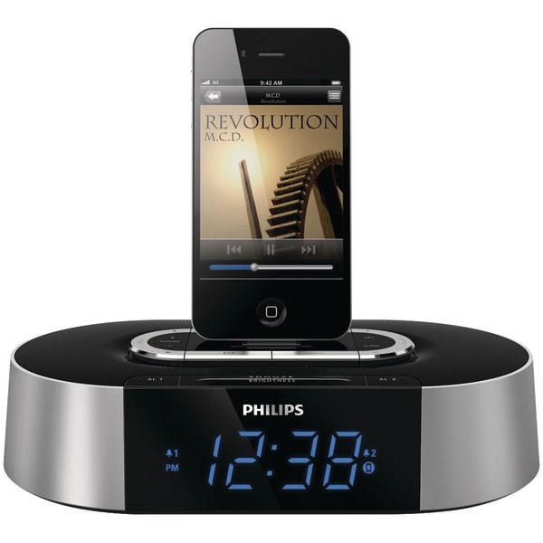 Philips AJ7030D37 Clock FM Radio with iPod/iPhone Dock and MP3-Link R/B Image 1