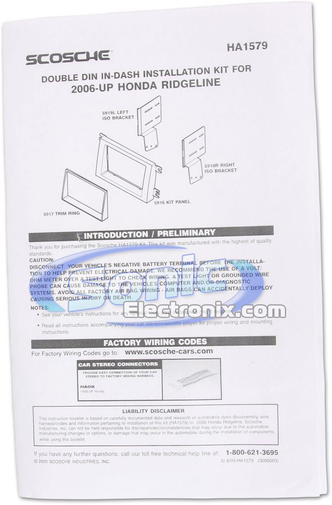 Scosche HA1579B / HA1579 Dash Kit Image 2