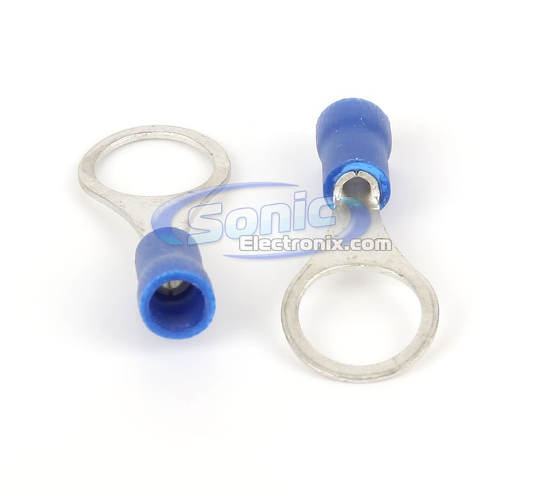 Ring Terminal 100 Pack 16-14 Gauge Blue 1/2" Hole Size Image 2