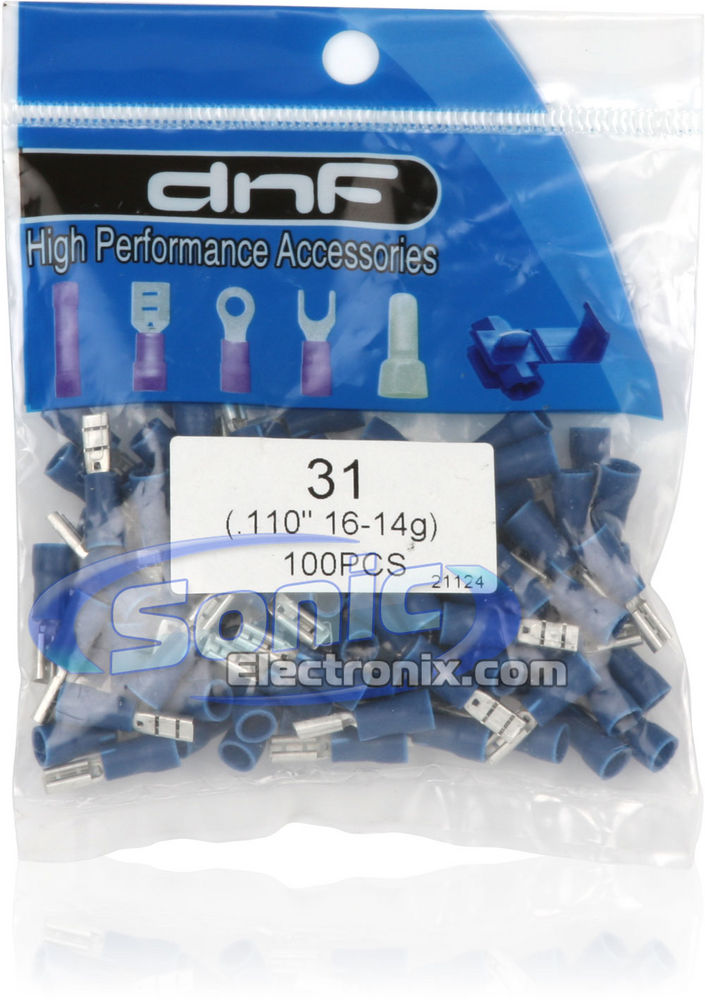 Female Quick Disconnect BLUE Connectors .110" 16-14G (100 Pack) Image 2
