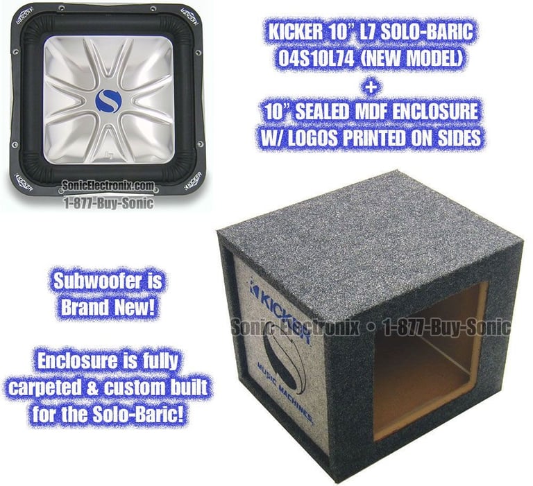 Kicker S10L7 10" Solo-Baric + 10" Logo Enclosure ( 2004 Model ) Image 1