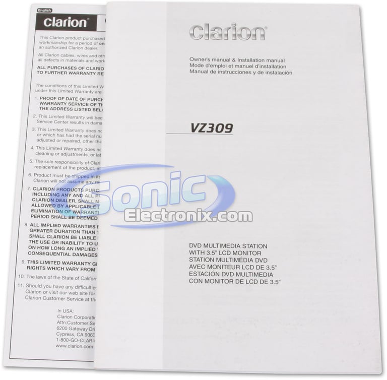 Clarion VZ309 (VZ-309) Image 11