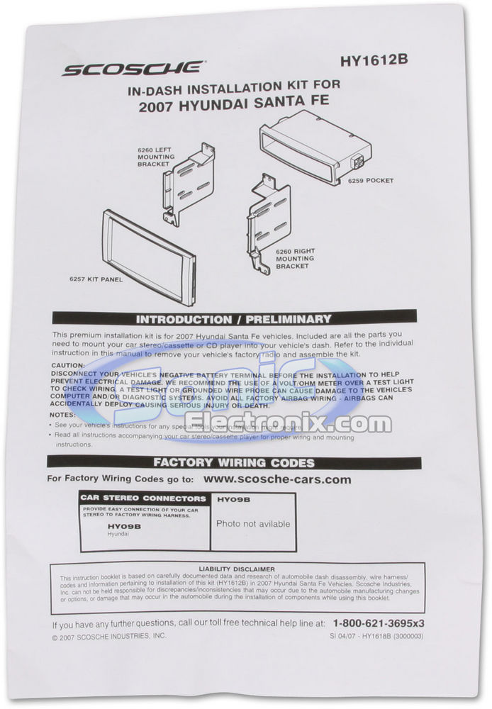 Scosche HY1612B / HY1612 Dash Kit Image 2