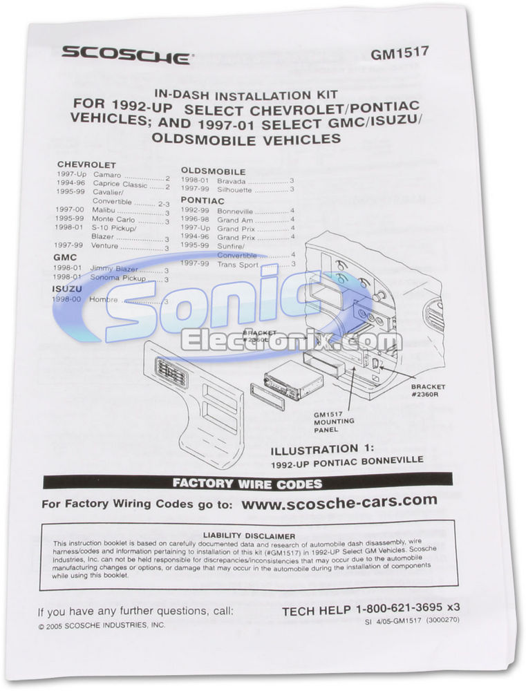 Scosche GM1517B / GM1517 Dash Kit Image 2