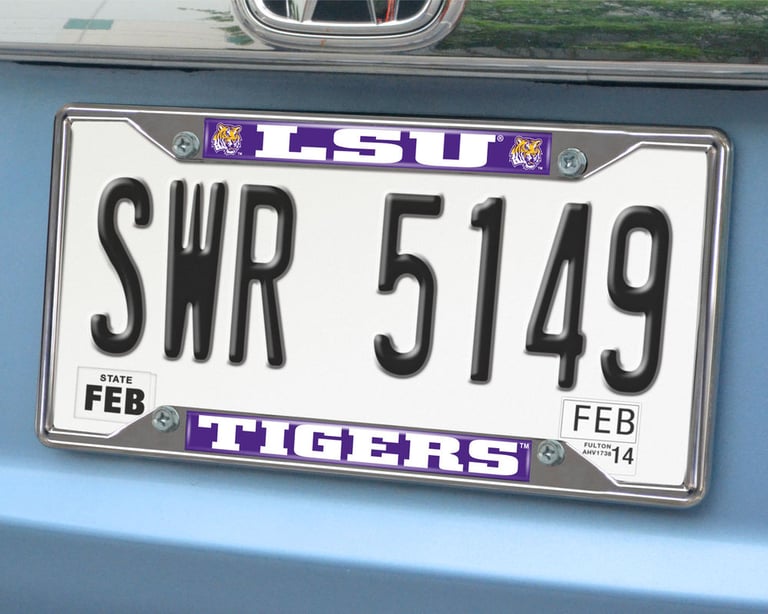 FanMat LSU Tigers License Plate Frame Image 1