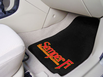 Fanmat Marines Carpeted Car Mats-Pair Image 1