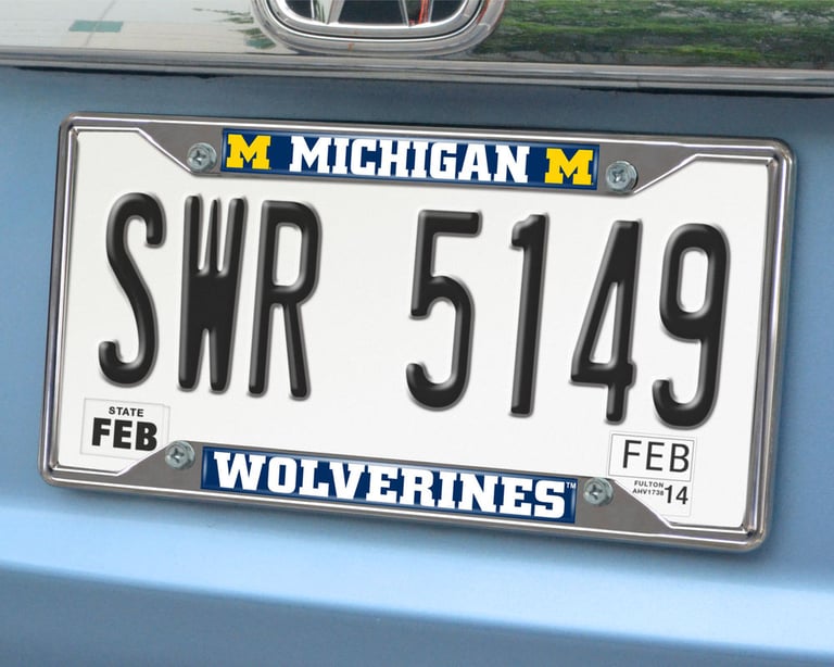 FanMat Michigan License Plate Frame Image 1