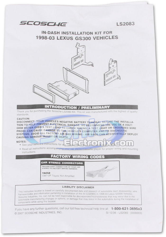 Scosche LS2083B / LS2083 Dash Kit Image 2