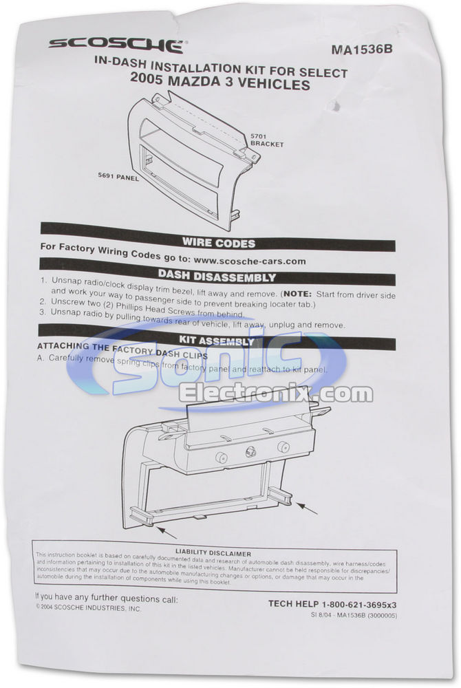 Scosche MA1536B / MA1536 Dash Kit Image 2