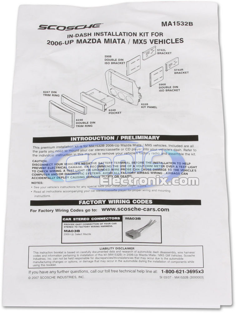 Scosche MA1532B / MA1532 Dash Kit Image 2
