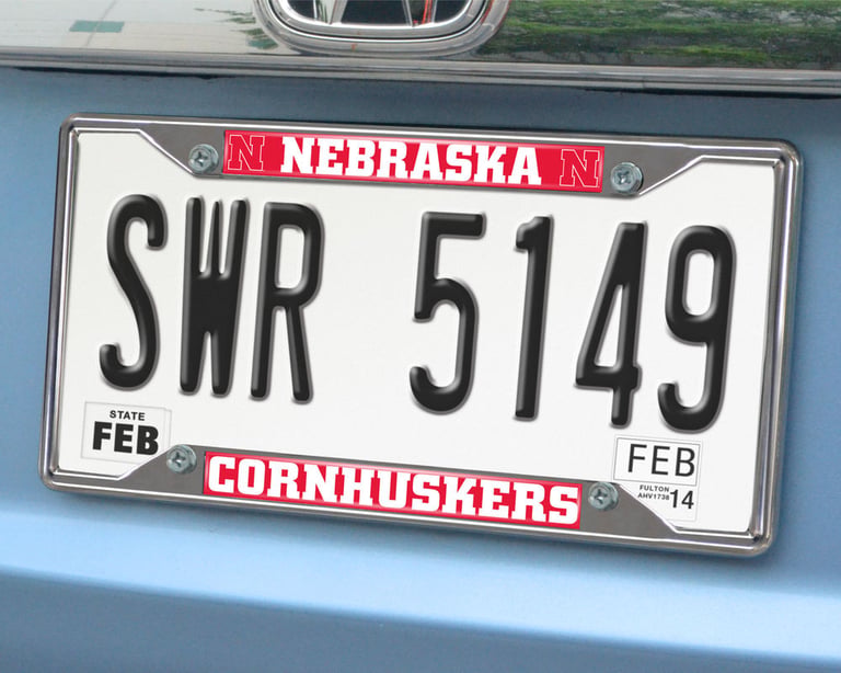 FanMat Nebraska License Plate Frame Image 1