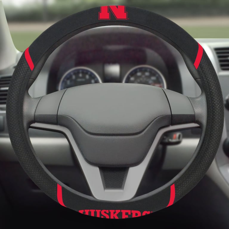 FanMat Nebraska Steering Wheel Cover Image 1