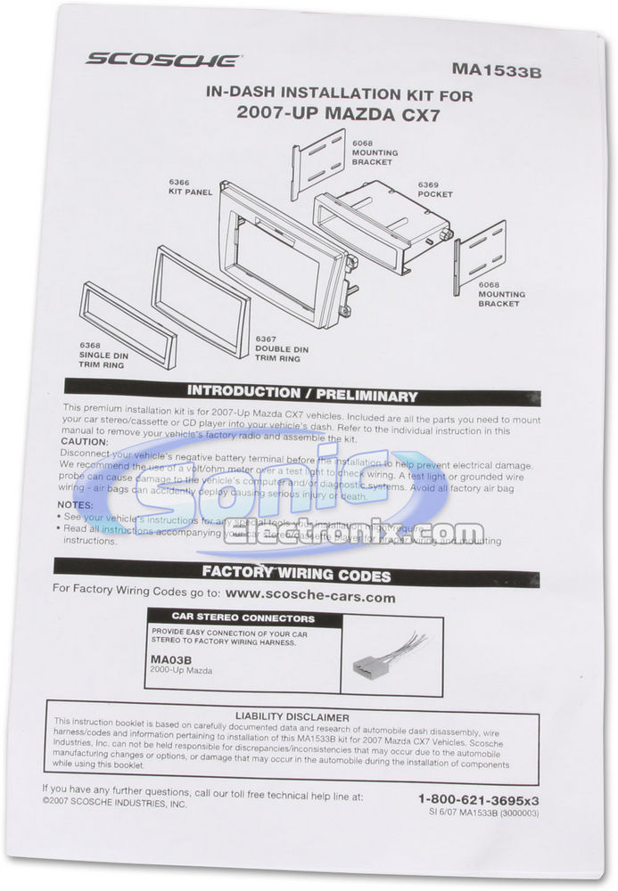 Scosche MA1533B / MA1533 Dash Kit Image 2