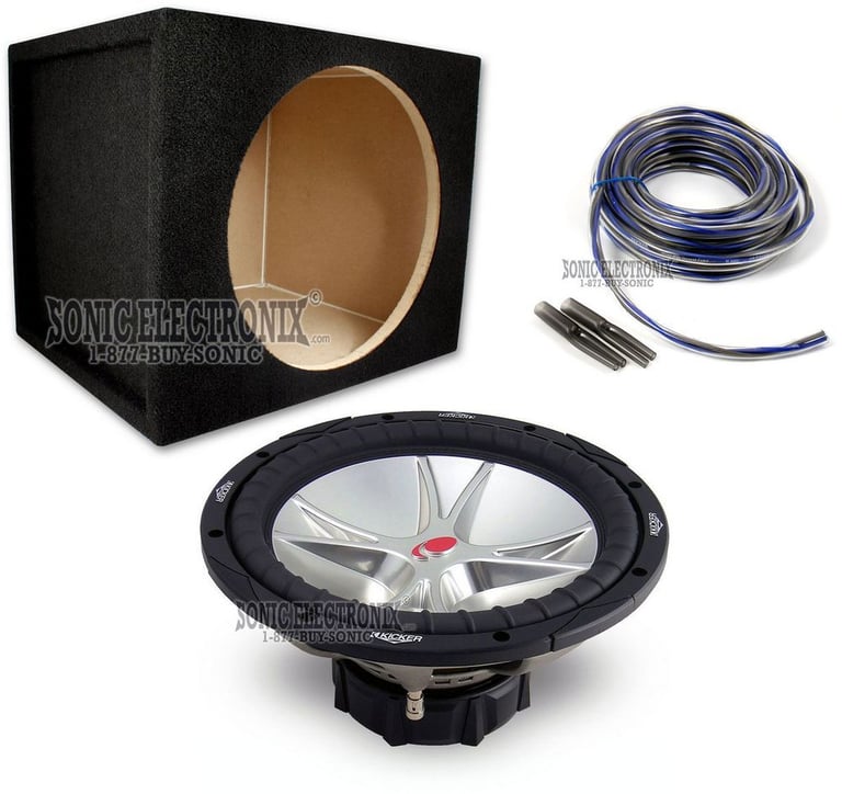 Kicker 12" CompVR Sub + Box + Wire Combo Image 1