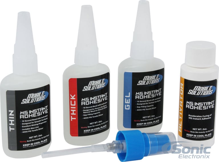 Mobile Solutions 4pc CA Glue Kit and Spray Activator (AD-MSKIT-2OZ) Image 1