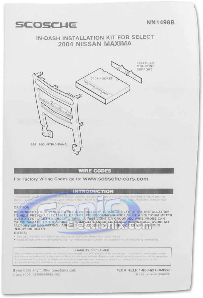 Scosche NN1498B / NN1498 Dash Kit Image 2