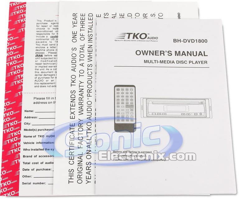 TKO Audio BH-DVD1800 Image 9