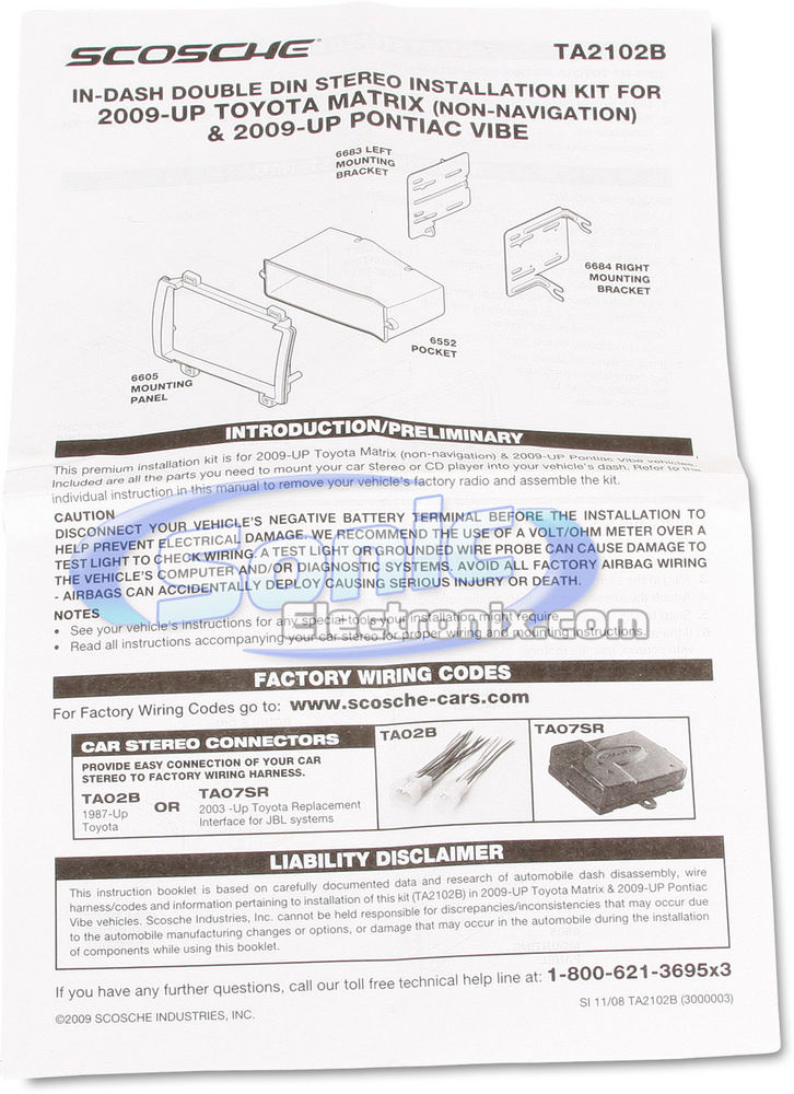 Scosche TA2102B / TA2102 Image 2