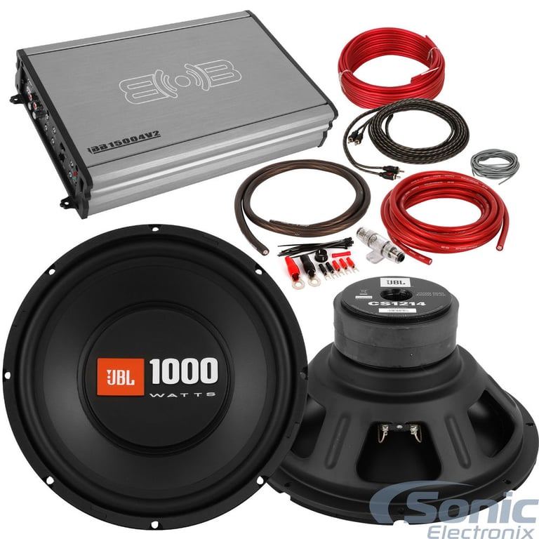 (2) 12"JBL CS1214 500W Subwoofers + Belva BB15004v2 + Wiring Kit Image 1