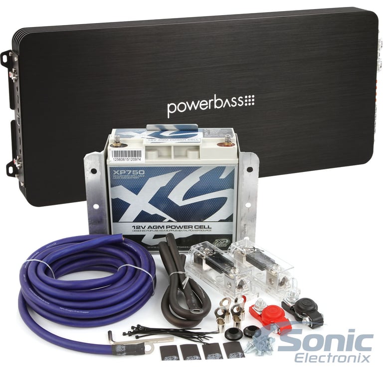 Power Bass Amplifier and Auxiliary Battery Kit Combo Image 1