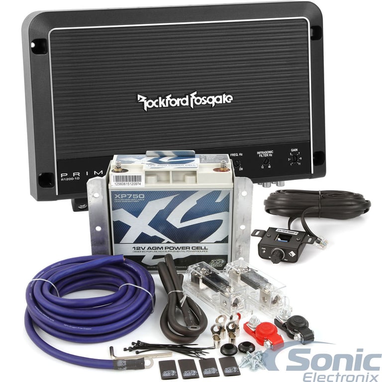 Rockford Fosgate Amplifier and Auxiliary Battery Kit Combo Image 1