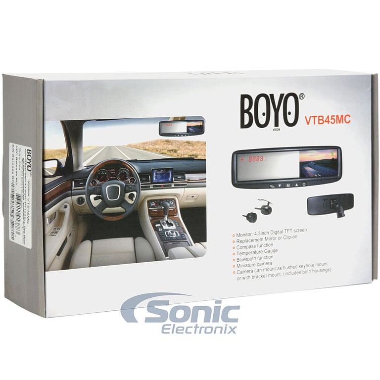 BOYO Vision Rear View Mirror Monitor With Rearview Camera Package Image 5