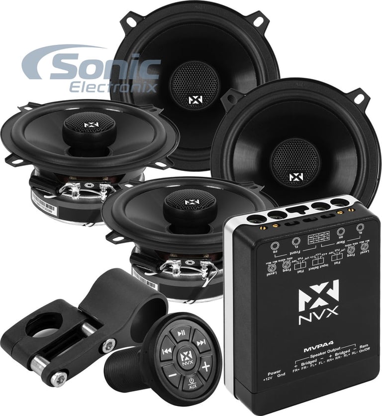 NVX V-Series 5-1/4" Motorcycle Audio Package with Bluetooth Controller Image 1