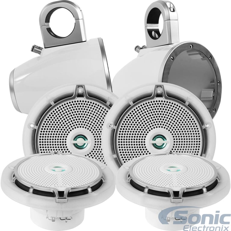 Infinity Marine Speakers and Kicker Tower Enclosure Combo Image 1