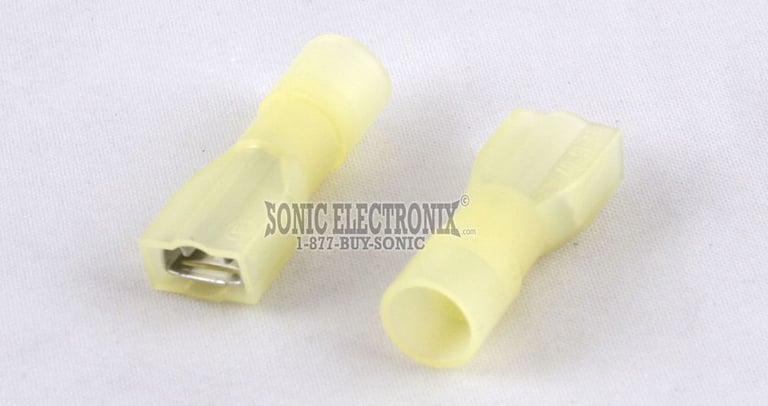 Female Insulated Quick Disconnect YELLOW Connectors .250" 12-10G (100 Pack) Image 1
