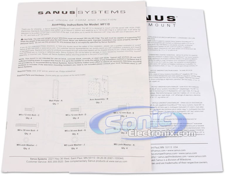 Sanus Systems MF110-B1 (Black) Image 5