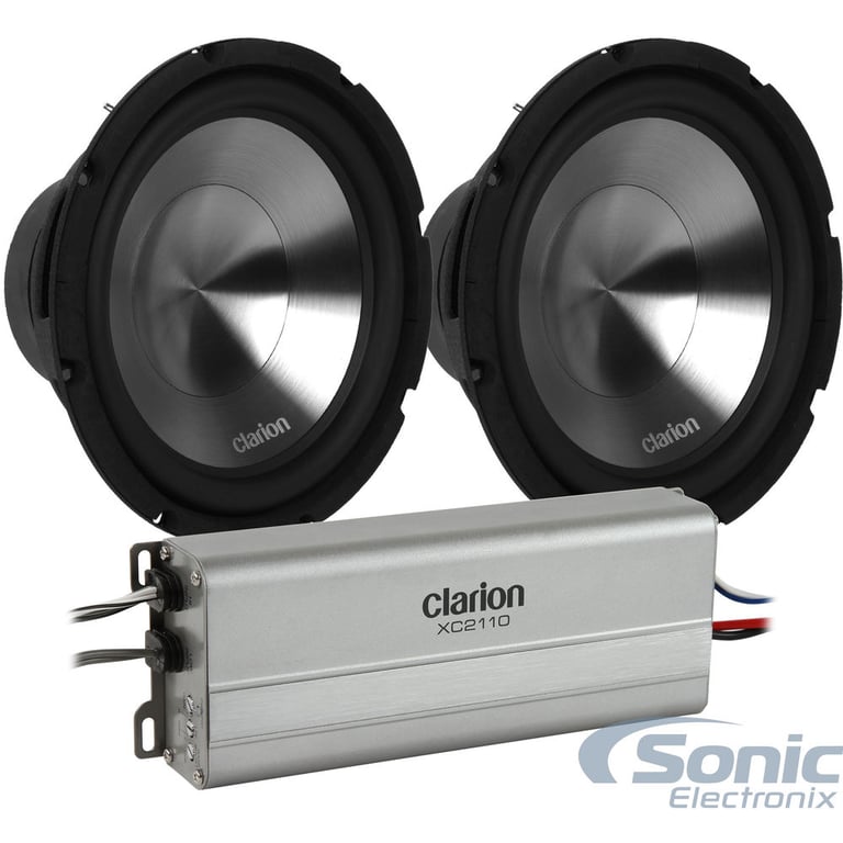 Clarion 300 Watt RMS Dual 10" Bass Package (WG2520 + XC2110) Image 1