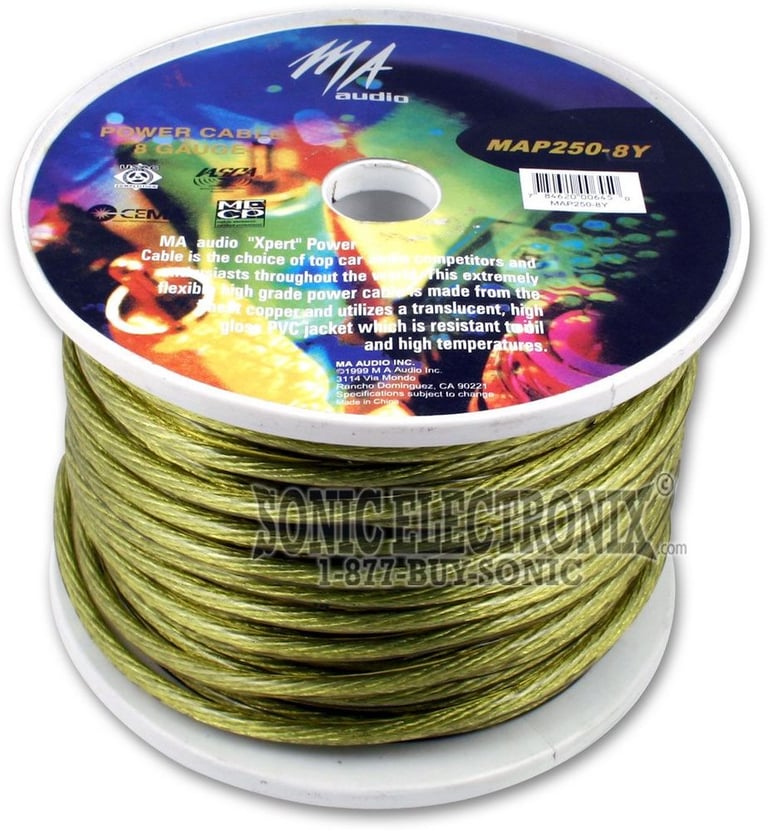MA Audio MAP250-8Y -- 8 Gauge, 250 ft. YELLOW Image 1