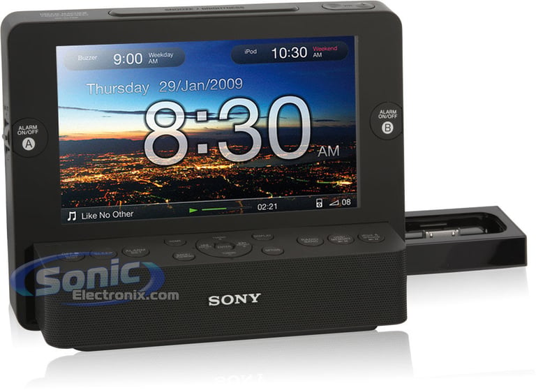 Sony ICF-CL75iP (ICFCL75IP) Alarm Clock iPod/iPhone Speaker Dock with 7 Inch Dispay Screen Image 2