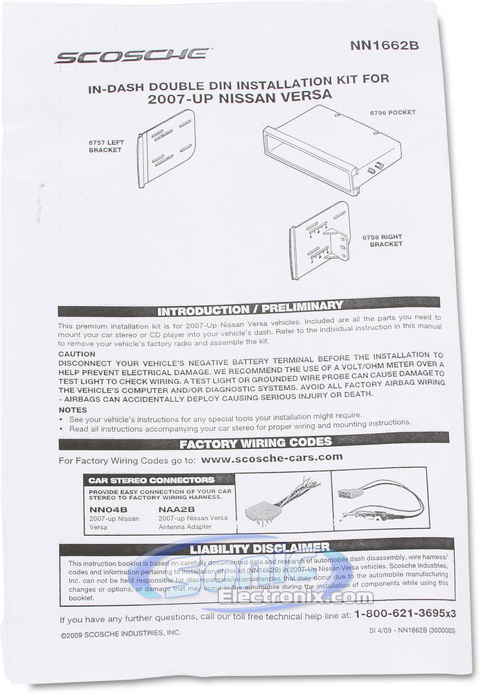 Scosche NN1662B / NN1662 Dash Kit Image 2