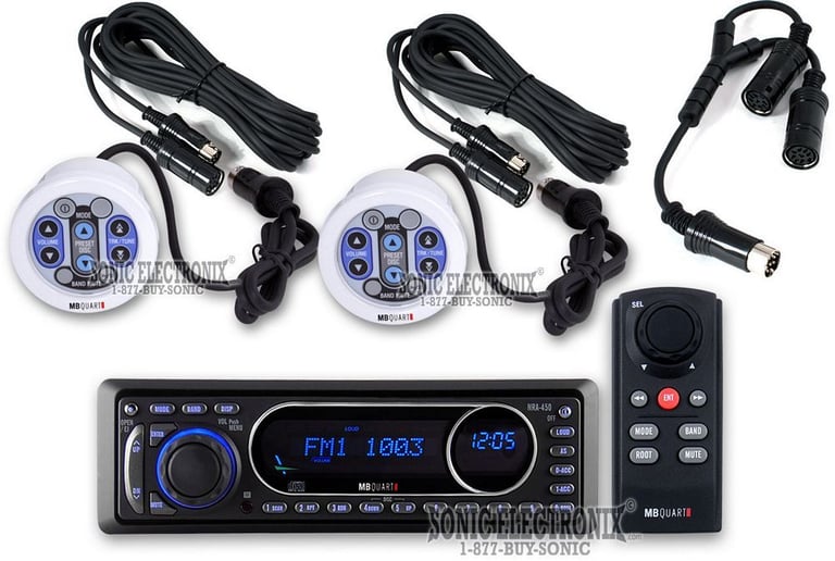 MB Quart NRA 450 with Dual Marine Remotes, Y-Adaptor and 2 Extension Cables Included Image 1