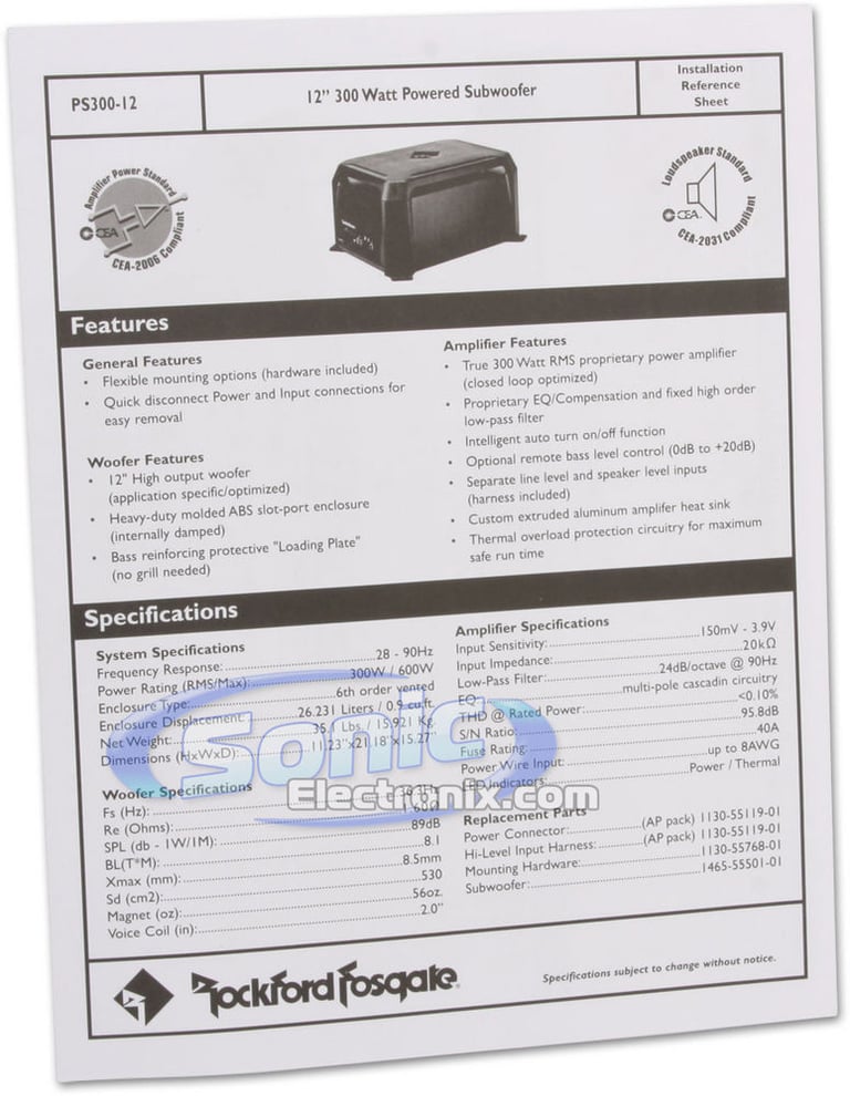 Rockford Fosgate PS300-12 Image 10