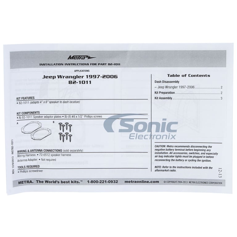 Infinity Reference X REF-6402cfx Speaker Install Kit for 1997-2006 Jeep Wrangler Image 7