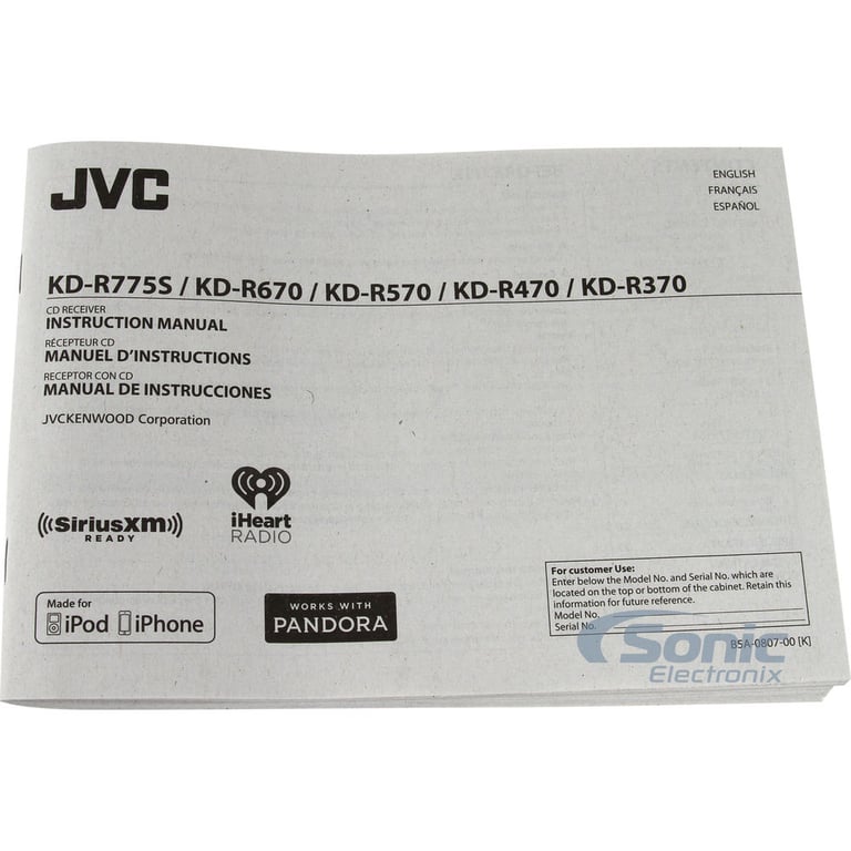 JVC Arsenal Stereo + 6-1/2" 2 Speaker Package! (KD-R775S + CS-J620) Image 13