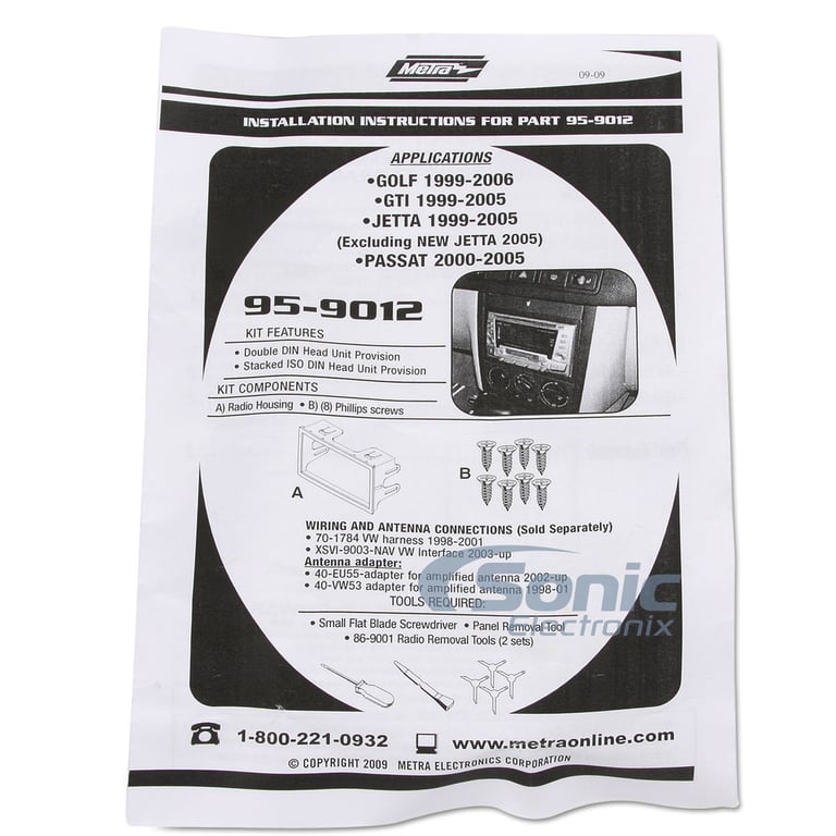 Clarion CX305 Installation Package for Select 1999-01 Volkswagen Image 10