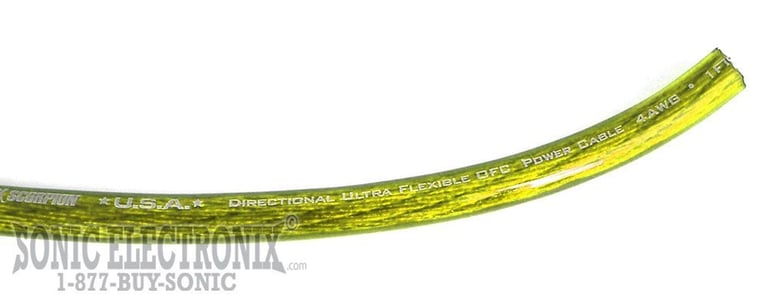 4 Gauge YELLOW Power / Ground Cable PRICED PER FOOT Image 1