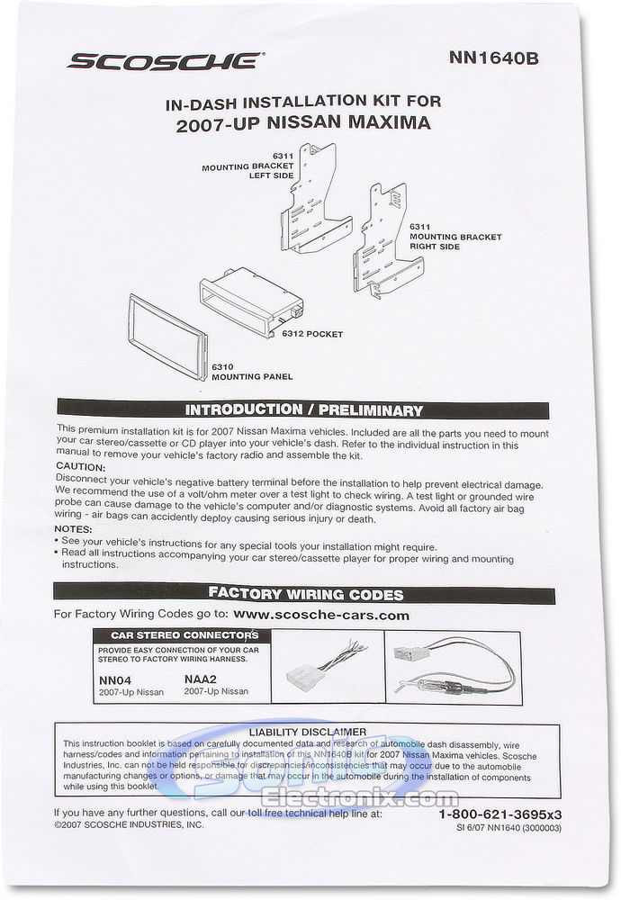 Scosche NN1640B / NN1640 Dash Kit Image 2