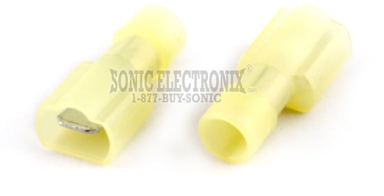 Male Insulated Quick Disconnect YELLOW Connectors .250" 12-10G (100 Pack) Image 1