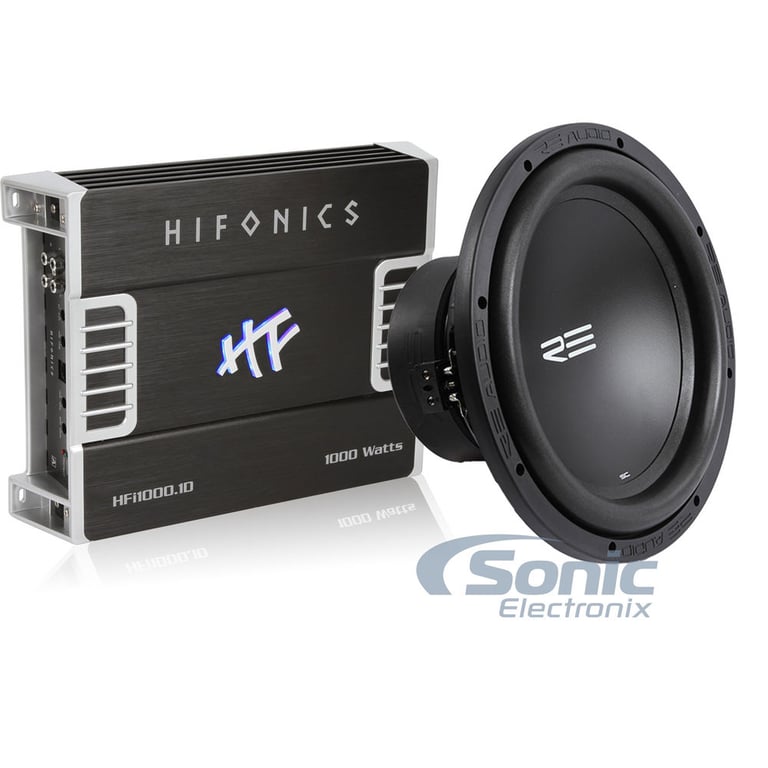 RE Audio Subwoofer and Hifonics Amplifier Combo Image 1