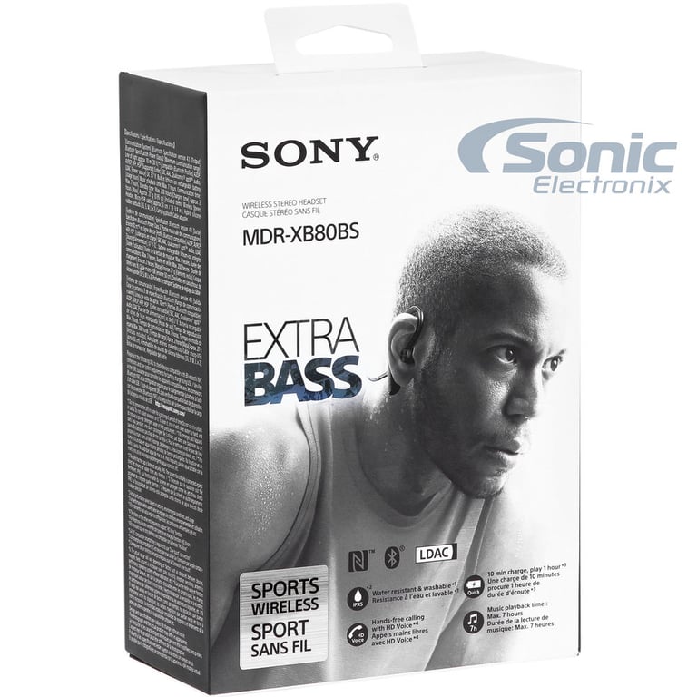 Sony XB80BS Extra Bass Sports In-Ear Bluetooth Headphones - Black Image 6