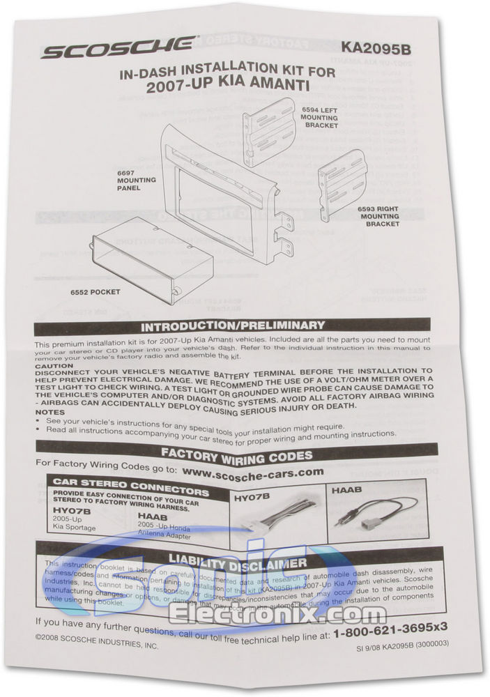 Scosche KA2095B / KA2095 Dash Kit Image 2