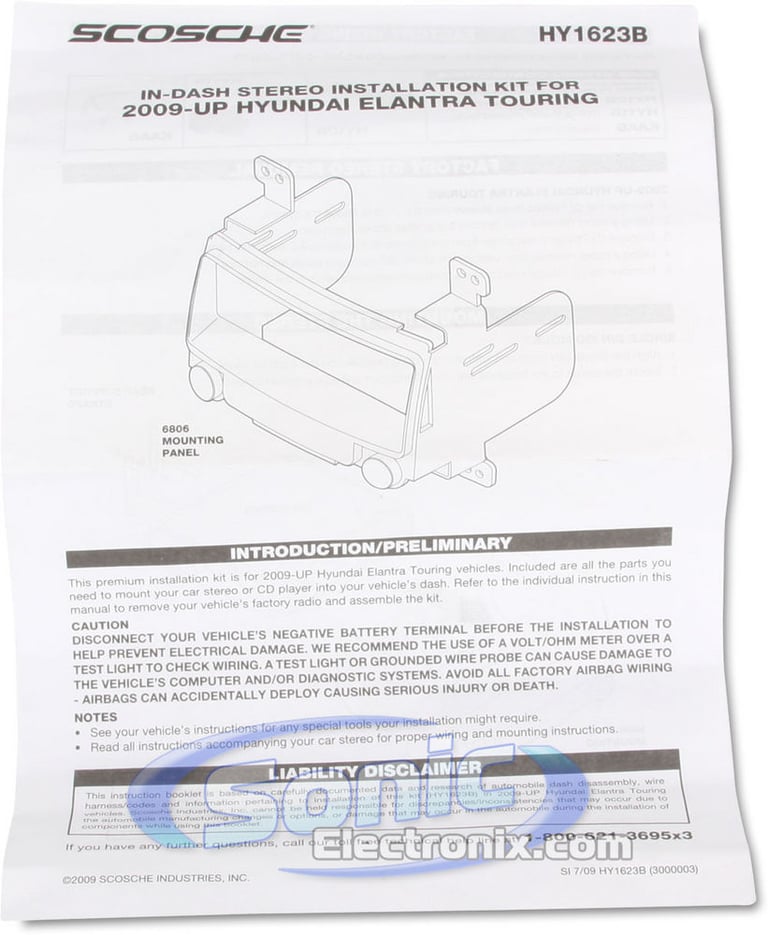 Scosche HY1623B / HY1623 Dash Kit Image 2