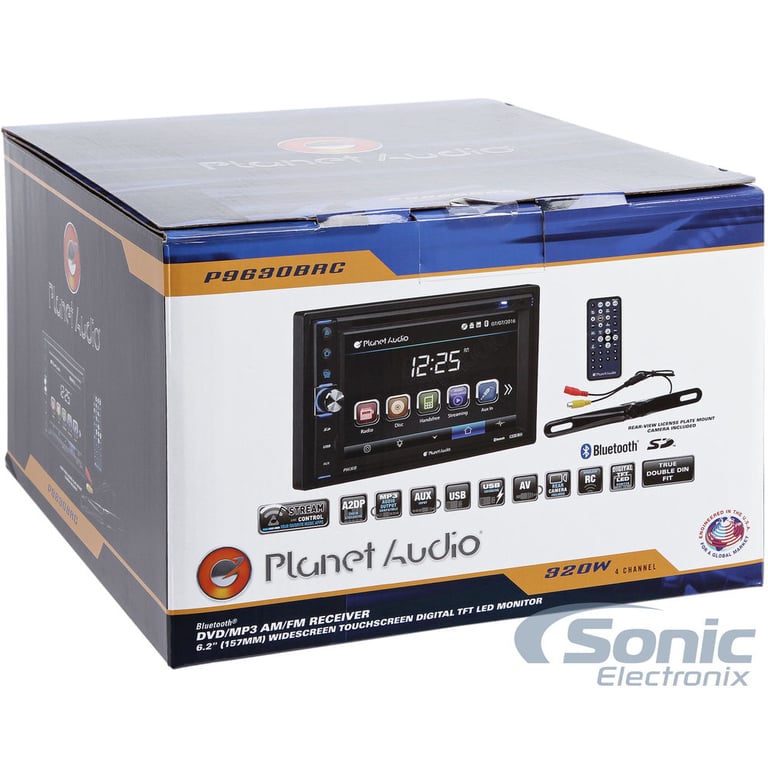 Planet Audio P9630B Double DIN Stereo Receiver + Free Rear View Backup Camera Image 8