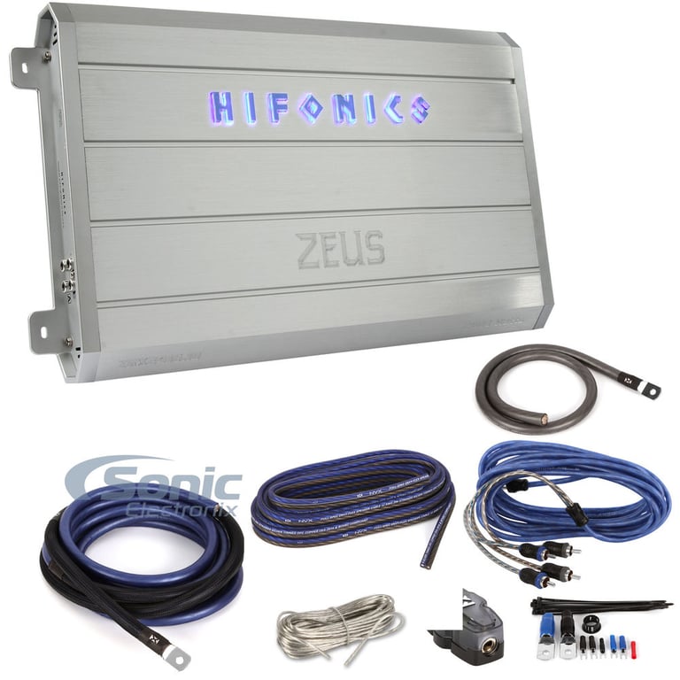 Hifonics Zeus ZRX2416.1D + 100% OFC 1/0 AWG Amp Kit Image 1