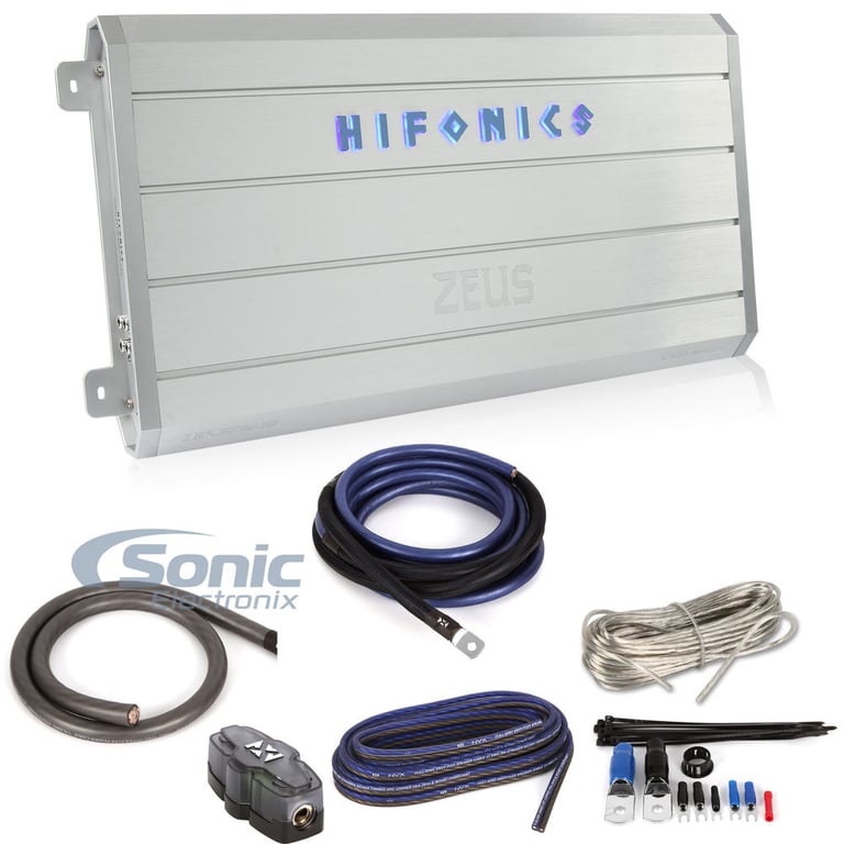 Hifonics Zeus ZRX3216.1D + 100% OFC 1/0 AWG Amp Kit Image 1