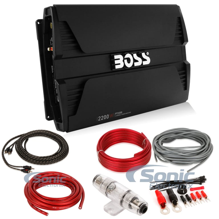 Boss PT2200 Amplifier + Complete 4 AWG Amp Kit Image 1